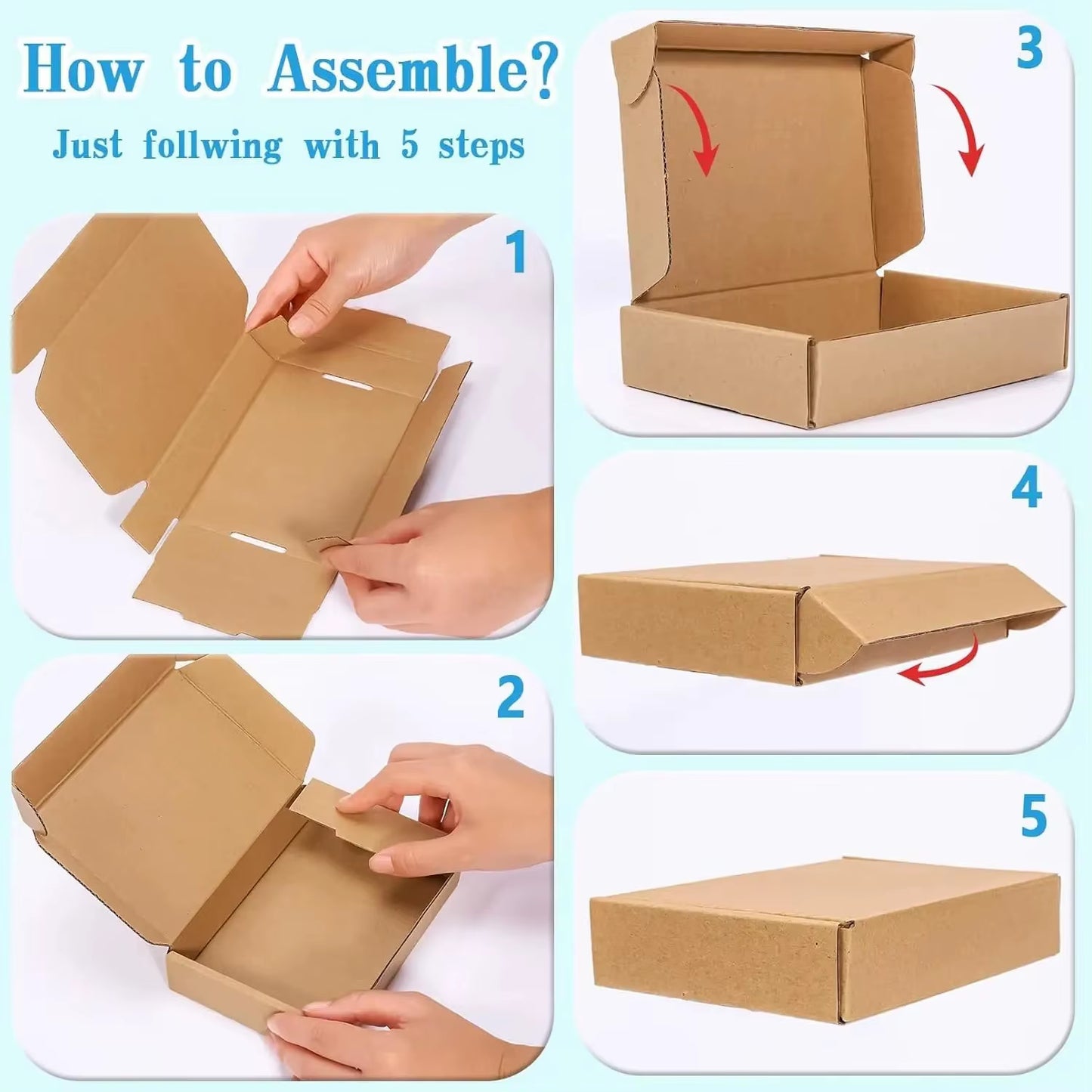 20PCS Corrugated Box Mailers- White /Brown Cardboard Shipping Box Corrugated Box Mailer Shipping Box for Mailer, Moving and Craf